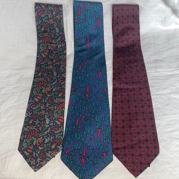 MUSEUM OF FINE ARTS BOSTON Silk Ties-Lot of 3 - Picture 1 of 7